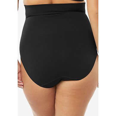 Secret Solutions Women's Plus Size Instant Shaper Medium Control Seamless High Waist Brief
