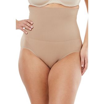 Secret Solutions Women's Plus Size Instant Shaper Medium Control Seamless High Waist Brief