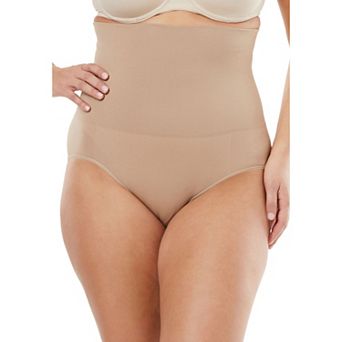 Secret Solutions Women's Plus Size Instant Shaper Medium Control Seamless High Waist Brief