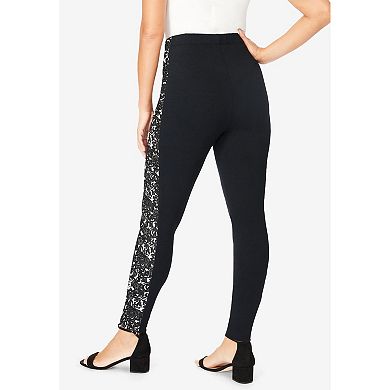 Jessica London Women's Plus Size Everyday Stretch Cotton Legging