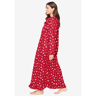 Only Necessities Plus Size Long Flannel Nightgown