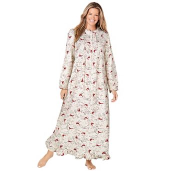 Only Necessities Plus Size Long Flannel Nightgown
