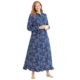 Only Necessities Plus Size Long Flannel Nightgown