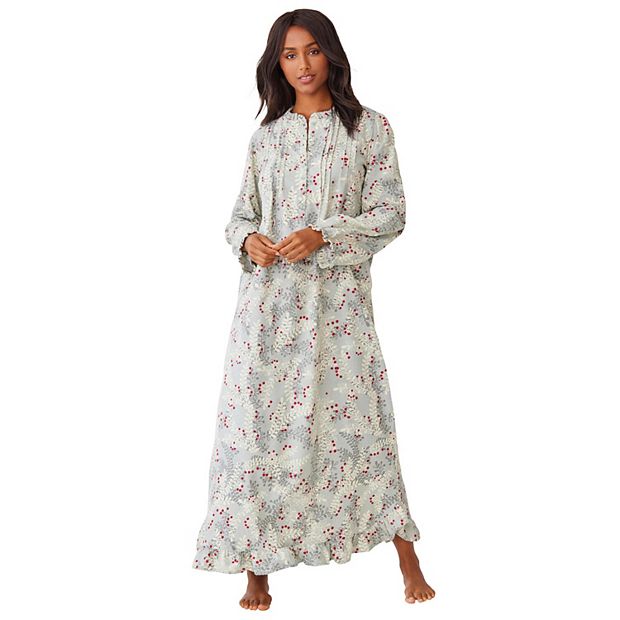 chinese dress ladies Long Flannel Night Gown in White – Christina's Luxuries