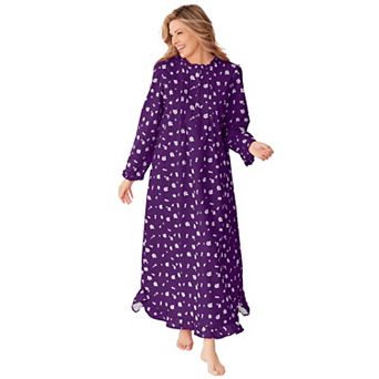 Only Necessities Plus Size Long Flannel Nightgown