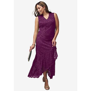 Jessica London Women's Plus Size 2-Piece Lace Tulip Jacket Dress