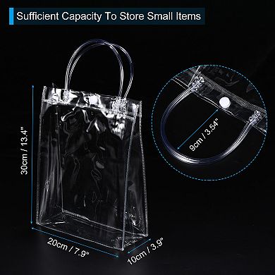 10 Pack Mini Gift Wrap Tote Bag, Clear Gift Bags with Handles for Shopping Party Wedding