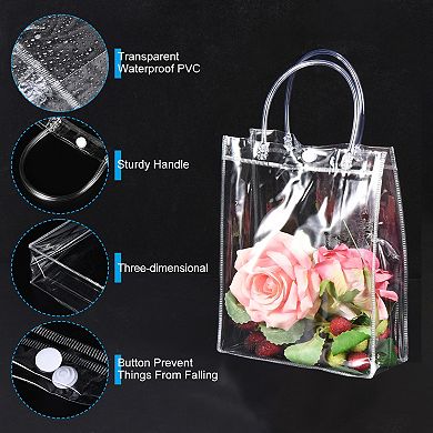 10 Pack Mini Gift Wrap Tote Bag, Clear Gift Bags with Handles for Shopping Party Wedding