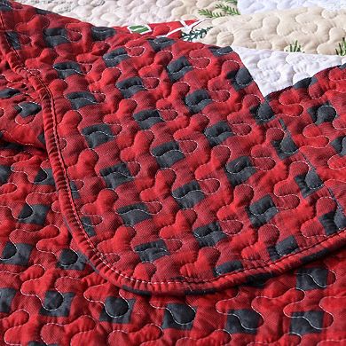 Marcielo 3 Piece Christmas Quilt Bedspread Snowman
