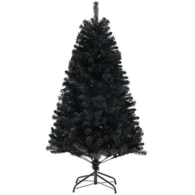 Homcom 6ft Artificial Black Christmas Tree, Holiday Décor With Steel Base