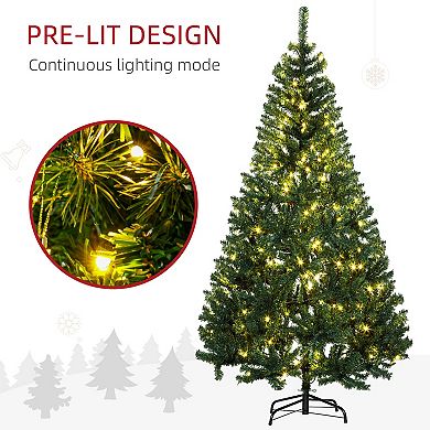 HOMCOM 6ft Prelit Artificial Christmas Xmas Tree White LED 1000 Tip