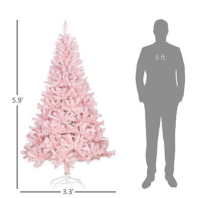 Homcom 6' Prelit Artificial Christmas Xmas Tree White Led 1000 Tip
