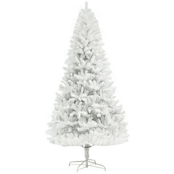 Homcom 7.5ft Artificial White Christmas Tree, Holiday Décor With Steel Base