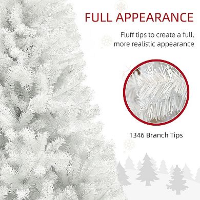 HOMCOM 7.5ft Artificial Christmas Tree, Holiday Décor with Steel Base