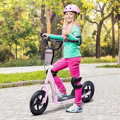 Homcom Kick Scooter For Kids 5-12 Years, Adjustable Height Handlebar