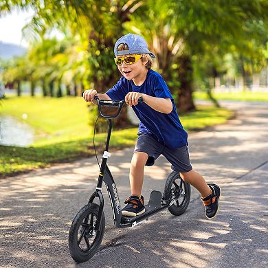 HOMCOM Kick Scooter for Kids 5-12 Years, Adjustable Height Handlebar