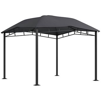 Outsunny 10ft x 10' Grill Gazebo Canopy, Geodesic Look, Steel Frame