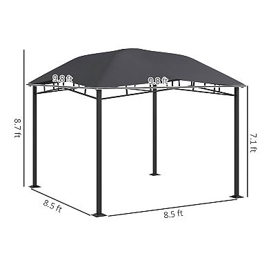 Outsunny 10ft x 10' Grill Gazebo Canopy, Geodesic Look, Steel Frame