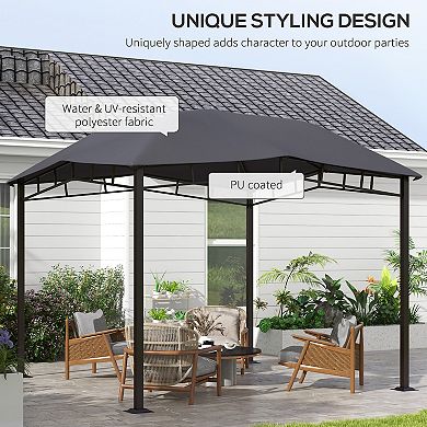 Outsunny 10ft x 10' Grill Gazebo Canopy, Geodesic Look, Steel Frame