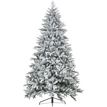 Homcom 8 Foot Snow Flocked Artificial Christmas Tree, Easy Assembly
