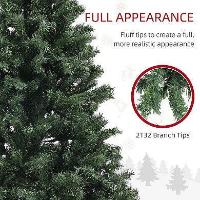 Homcom 9ft Artificial Christmas Tree With Auto Open, Steel Base