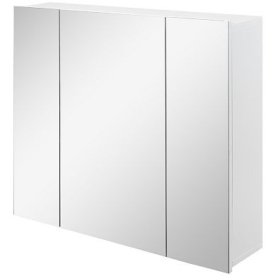 Kleankin Medicine Cabinet, Bathroom Mirror Cabinet With Doors And Shelves