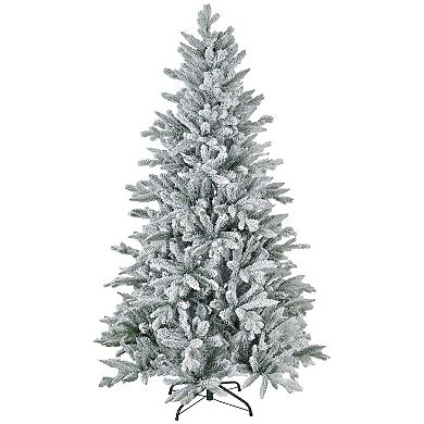 Homcom 6 Foot Snow Flocked Artificial Christmas Tree, Easy Assembly
