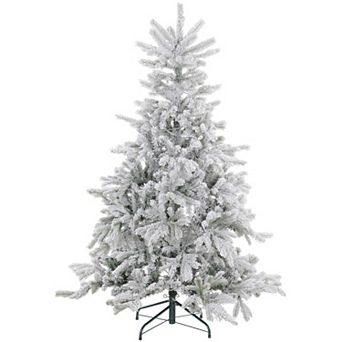 Homcom 6 Foot Artificial Snow-flocked Christmas Tree With Led Lights