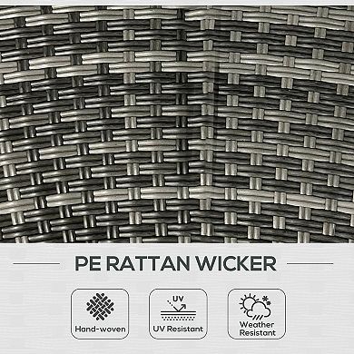 Outsunny 8pc Patio Furniture Set with Sofa, Chair, Umbrella Hole