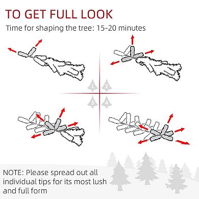 HOMCOM 7ft Unlit Pencil Christmas Tree Holiday Decor with Stand