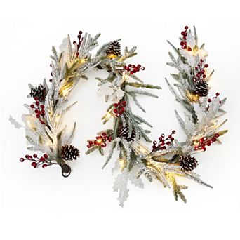 6 FT Pre-lit Christmas Garland with 20 LED Lights