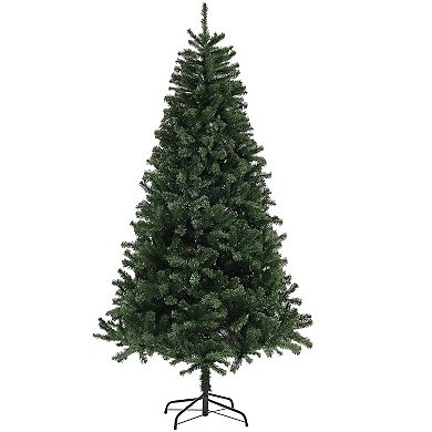 Homcom 7.5ft Artificial Christmas Tree With Auto Open, Steel Base
