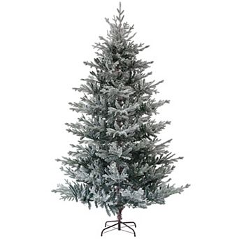 Homcom 9ft Artificial Nordic Pine Christmas Tree With Snow, Easy Assembly