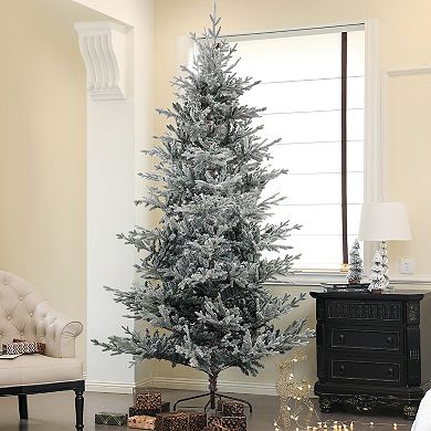 Homcom 9ft Artificial Nordic Pine Christmas Tree With Snow, Easy Assembly