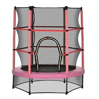 Outsunny 5ft Kids Trampoline With Enclosure Net