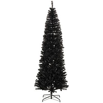 Homcom 8' Unlit Pencil Christmas Tree Holiday Decor With Stand