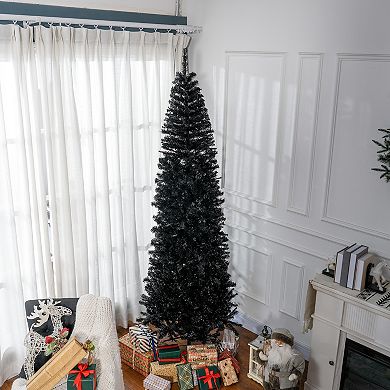 Homcom 8' Unlit Pencil Christmas Tree Holiday Decor With Stand