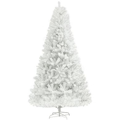 Homcom 9ft Artificial White Christmas Tree, Holiday Décor With Steel Base