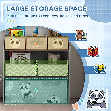 Qaba Toy Organizer with 6 Storage Bins, 25inch x 12inch x 26inch