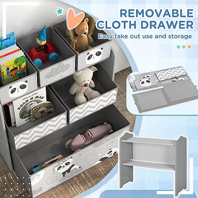 Qaba Toy Organizer with 6 Storage Bins, 25inch x 12inch x 26inch