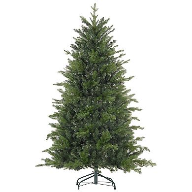 Homcom 6 Ft Artificial Christmas Tree With Metal Stand, Hinged Branches