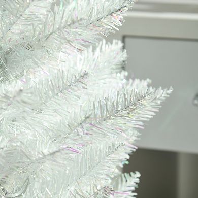 Homcom 5ft Pencil Artificial Christmas Tree With Colorful Led Lights