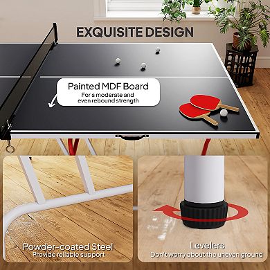 Soozier Full Size Ping Pong Table, Folding Table Tennis Table