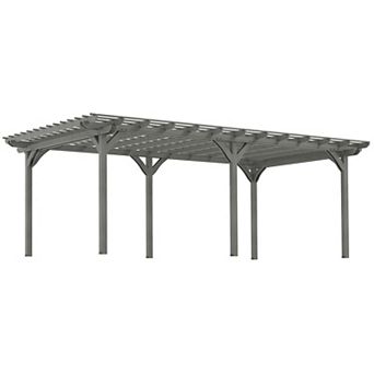 Outsunny 12ft x 20' Wooden Pergola Outdoor Gazebo w/Stable Structure