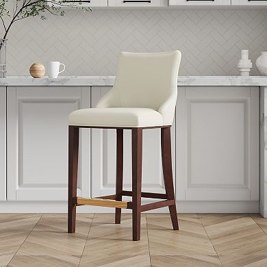 MANHATTAN COMFORT Shubert Faux Leather Upholstered Barstool
