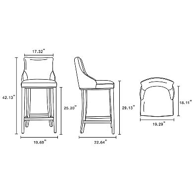 MANHATTAN COMFORT Shubert Faux Leather Upholstered Barstool