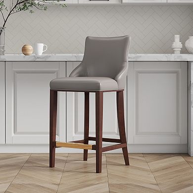 MANHATTAN COMFORT Shubert Faux Leather Upholstered Barstool