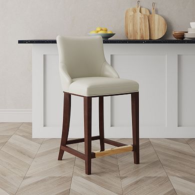 MANHATTAN COMFORT Shubert Faux Leather Upholstered Counter Stool