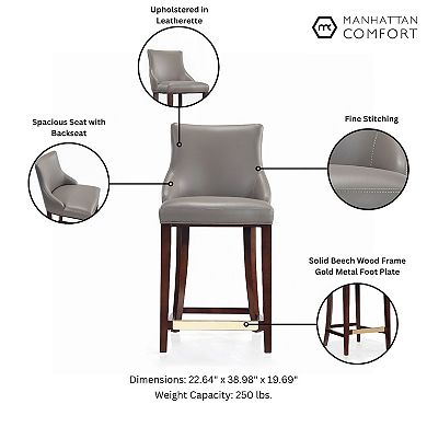 MANHATTAN COMFORT Shubert Faux Leather Upholstered Counter Stool