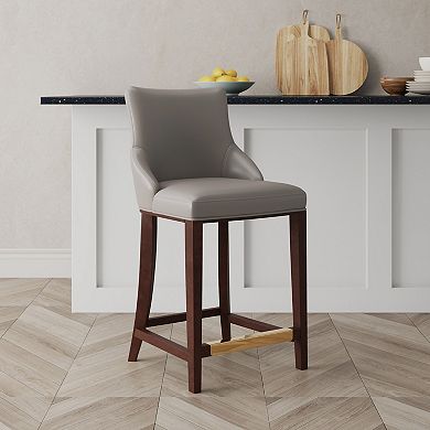 MANHATTAN COMFORT Shubert Faux Leather Upholstered Counter Stool